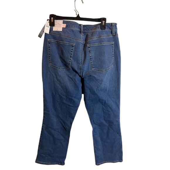 Talbots Crop Flare Jeans Womens Size 8 Blue High Rise Denim Strecht NEW - Picture 2 of 8